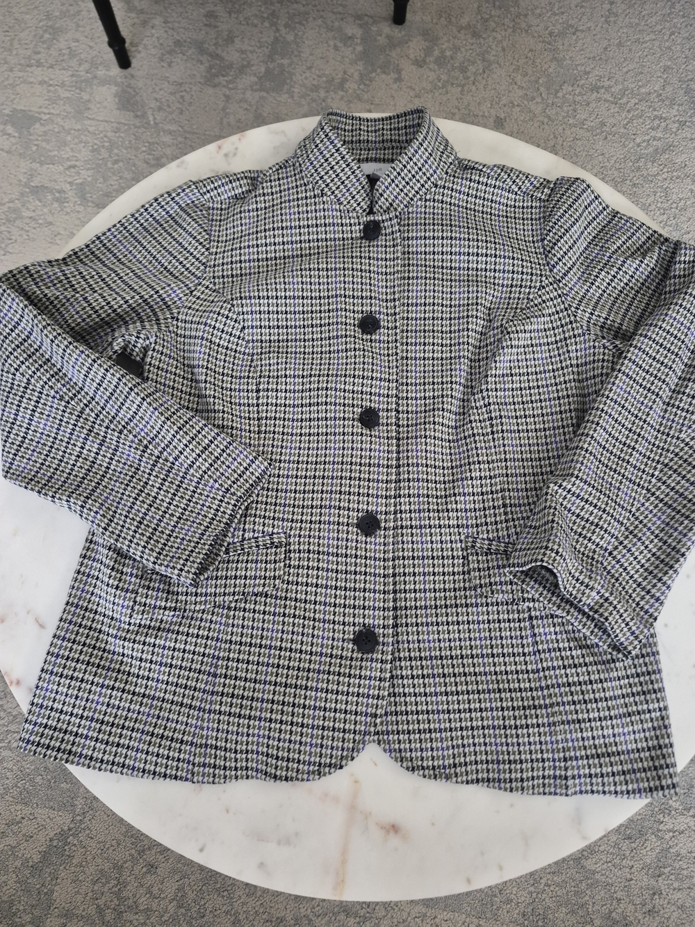 J.Jill Women's Houndstooth Blazer Gray & White Size Large